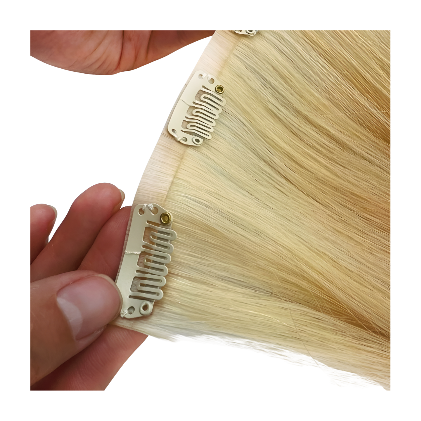Blonde Straight Seamless Clip In Hair Extensions
