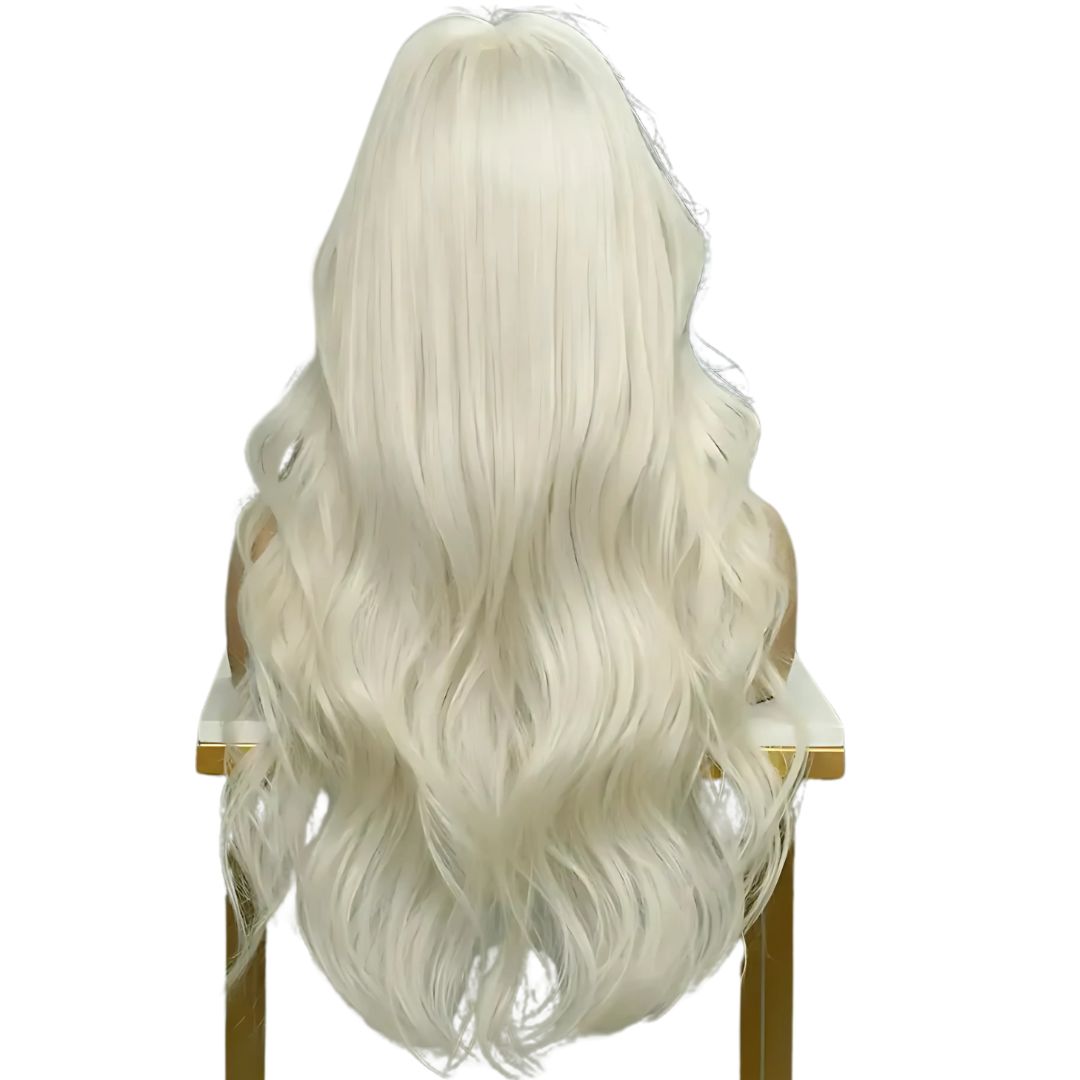 Melpomene's Majesty: The Long Platinum Blonde Lace Front Wig
