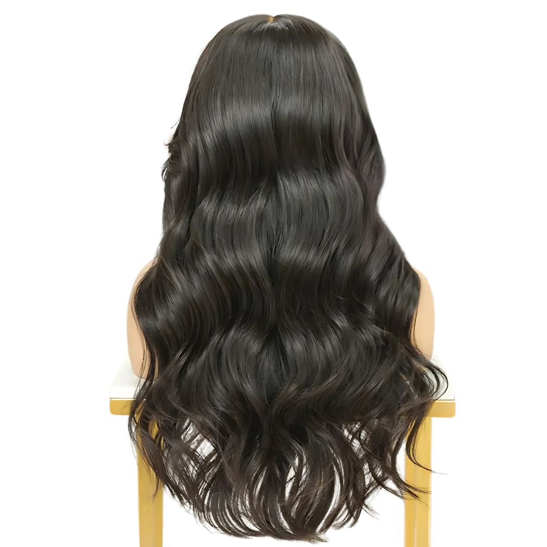 Midnight Waves: The Long Black Body Wave Lace Front Wig