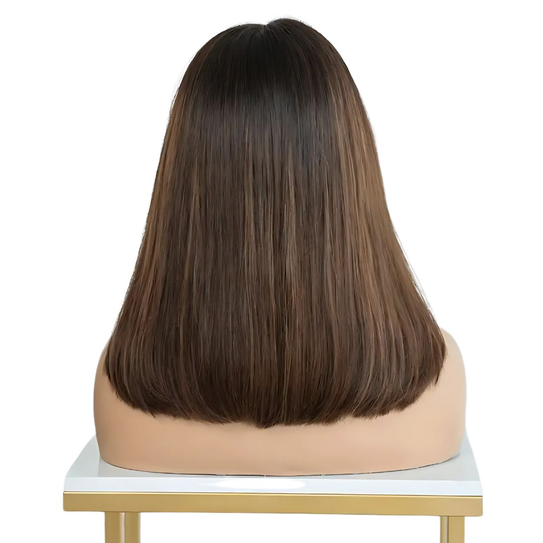 Glamorous Ombre Elegance: Mid-Length Lace Front Wig