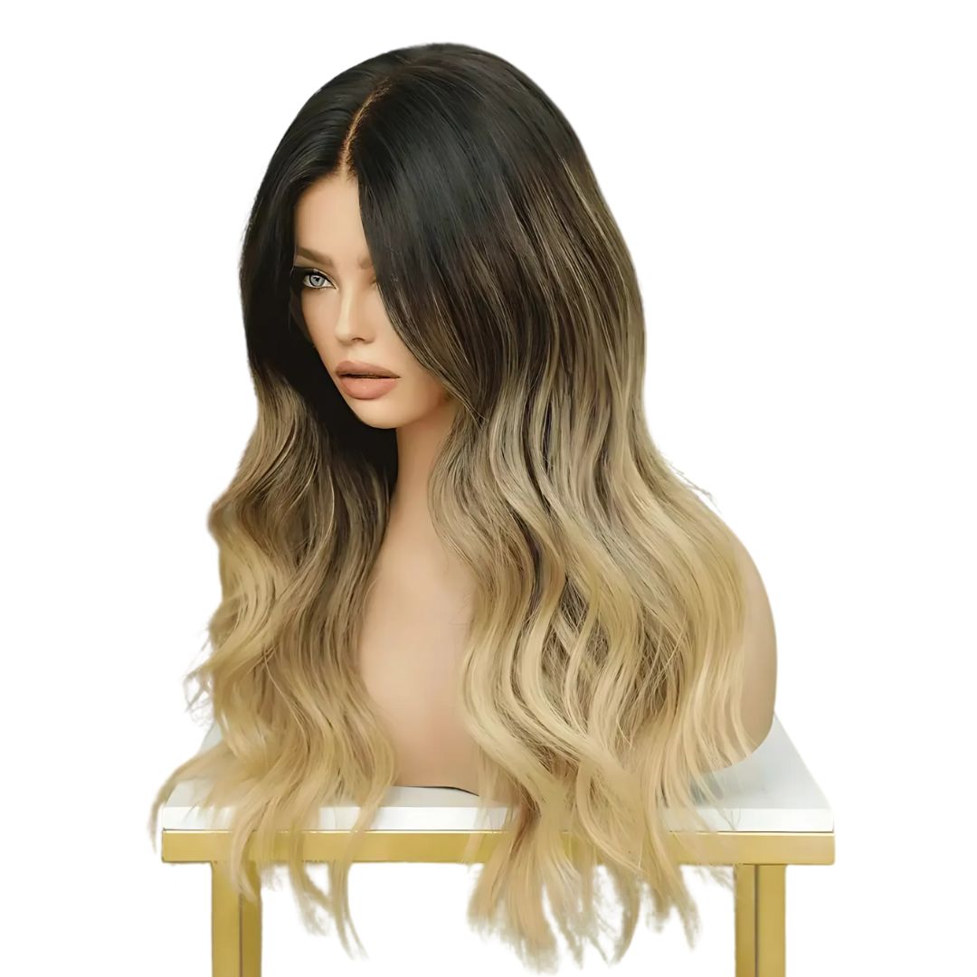Euterpe's Harmony: The Long Blonde Ombre Lace Front Wig