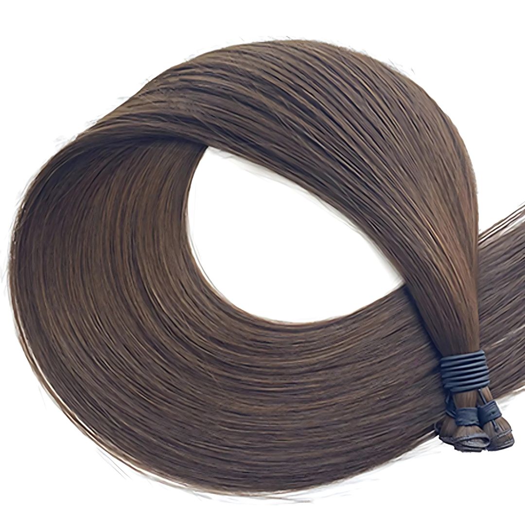 Whispering Winds: Brown Straight Genius Weft Hair Extensions