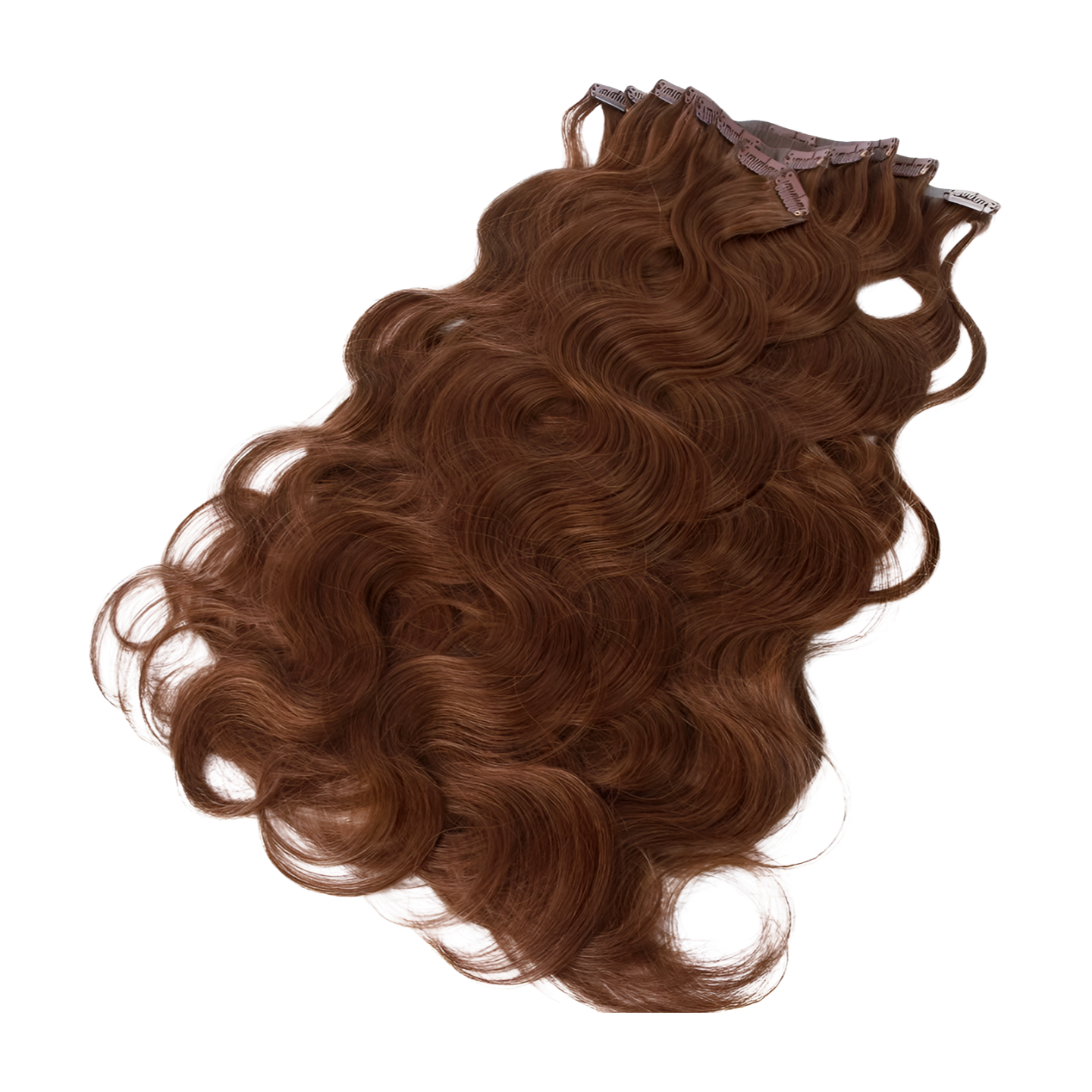 Brown Wavy Seamless Clip In Hair Extensions