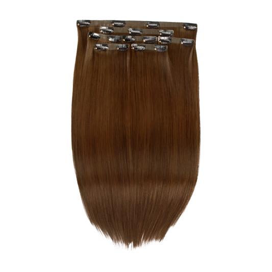 Brown Straight Seamless Clip In Hair Extensions