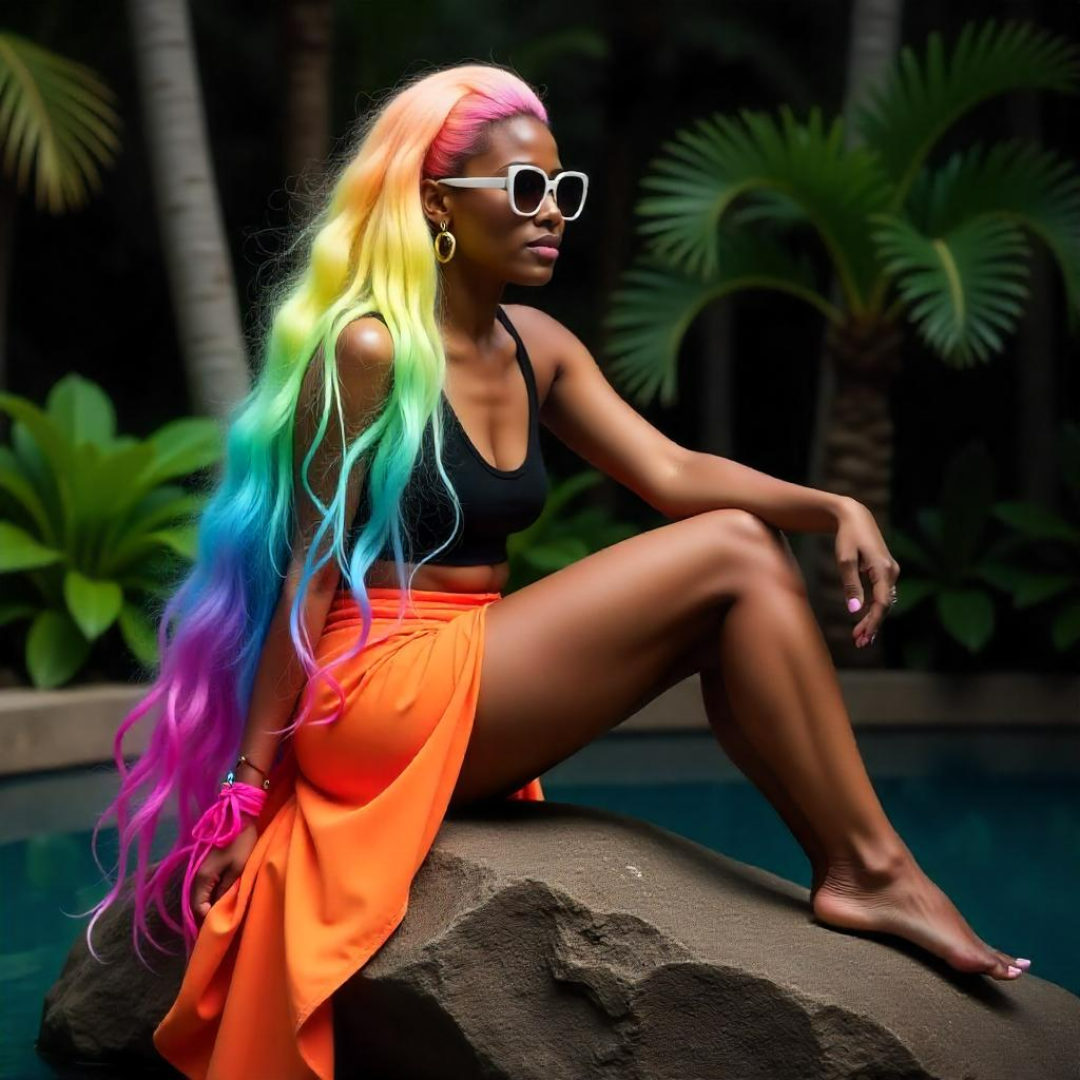 Siren's Song: Multicolored Hair Tape In Hair Extensions