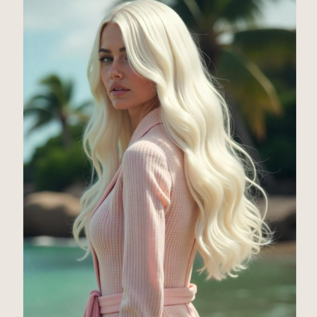 Melpomene's Majesty: The Long Platinum Blonde Lace Front Wig