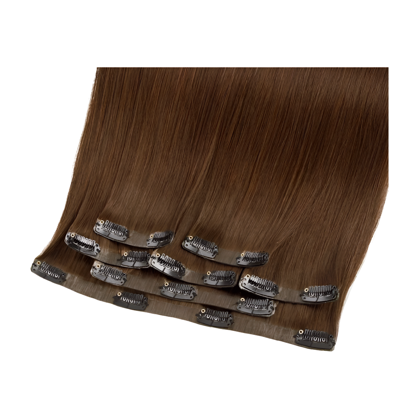 Brown Straight Seamless Clip In Hair Extensions
