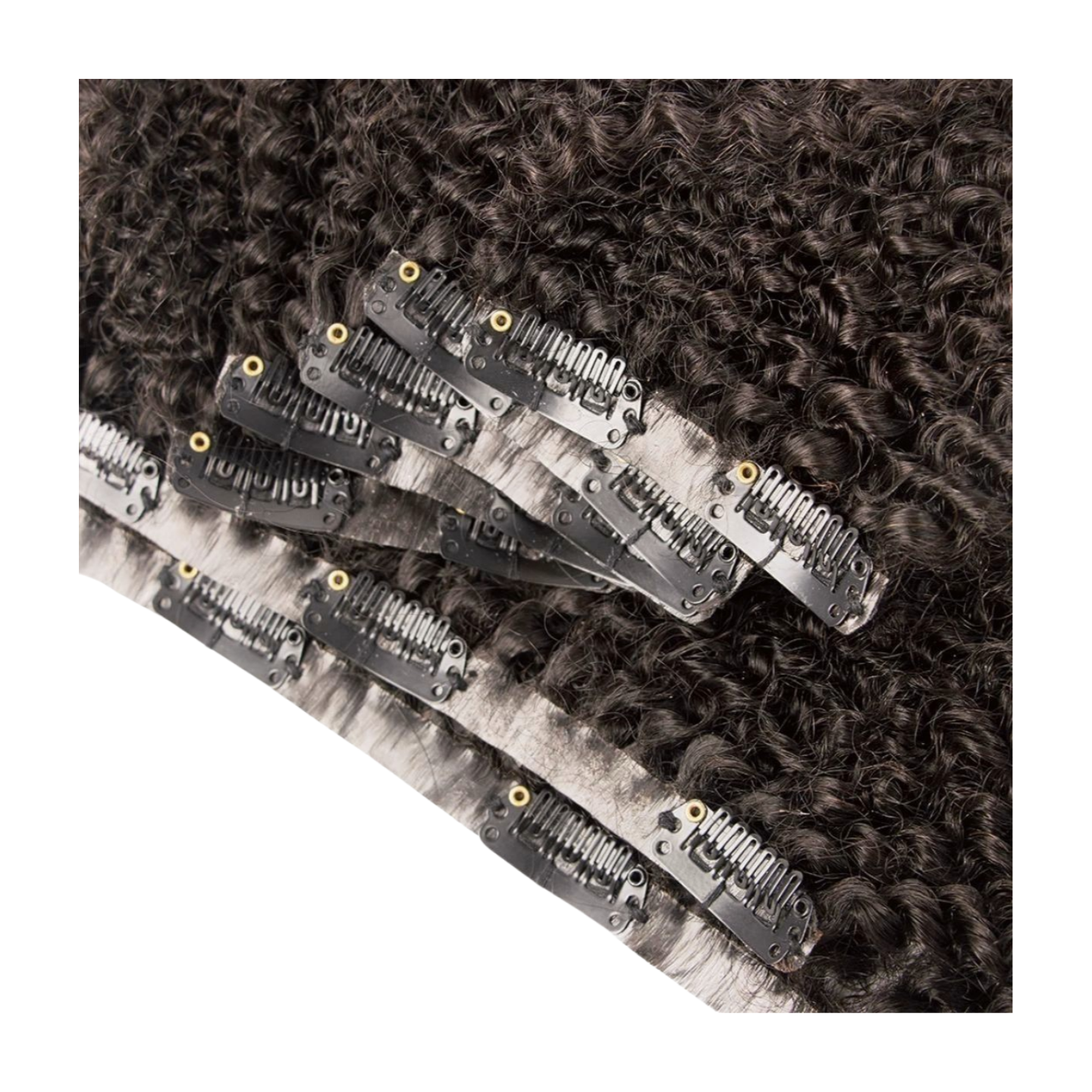 Afro Curly Seamless Clip in Hair Extensions
