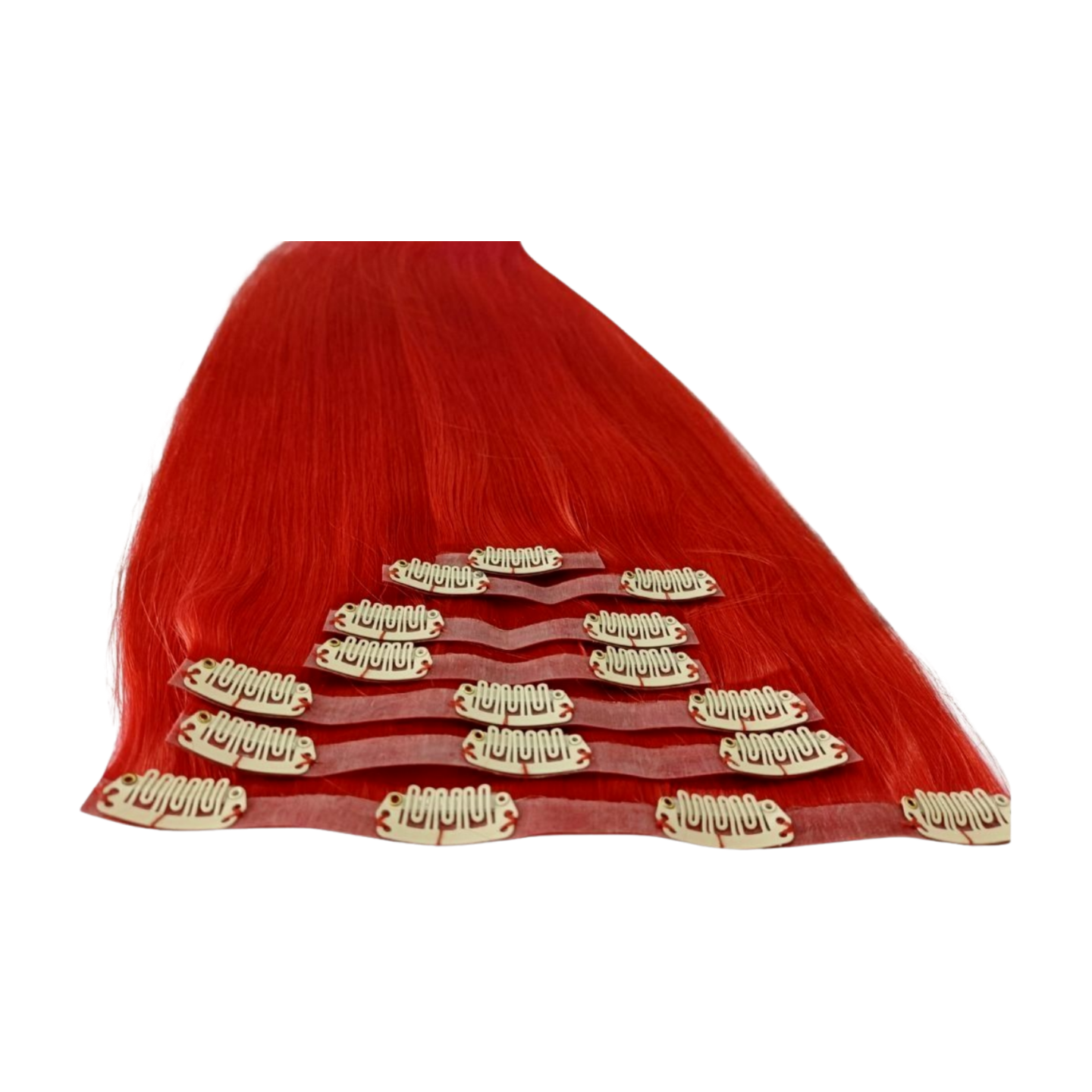 Red Straight Seamless Clip In Hair Extensions