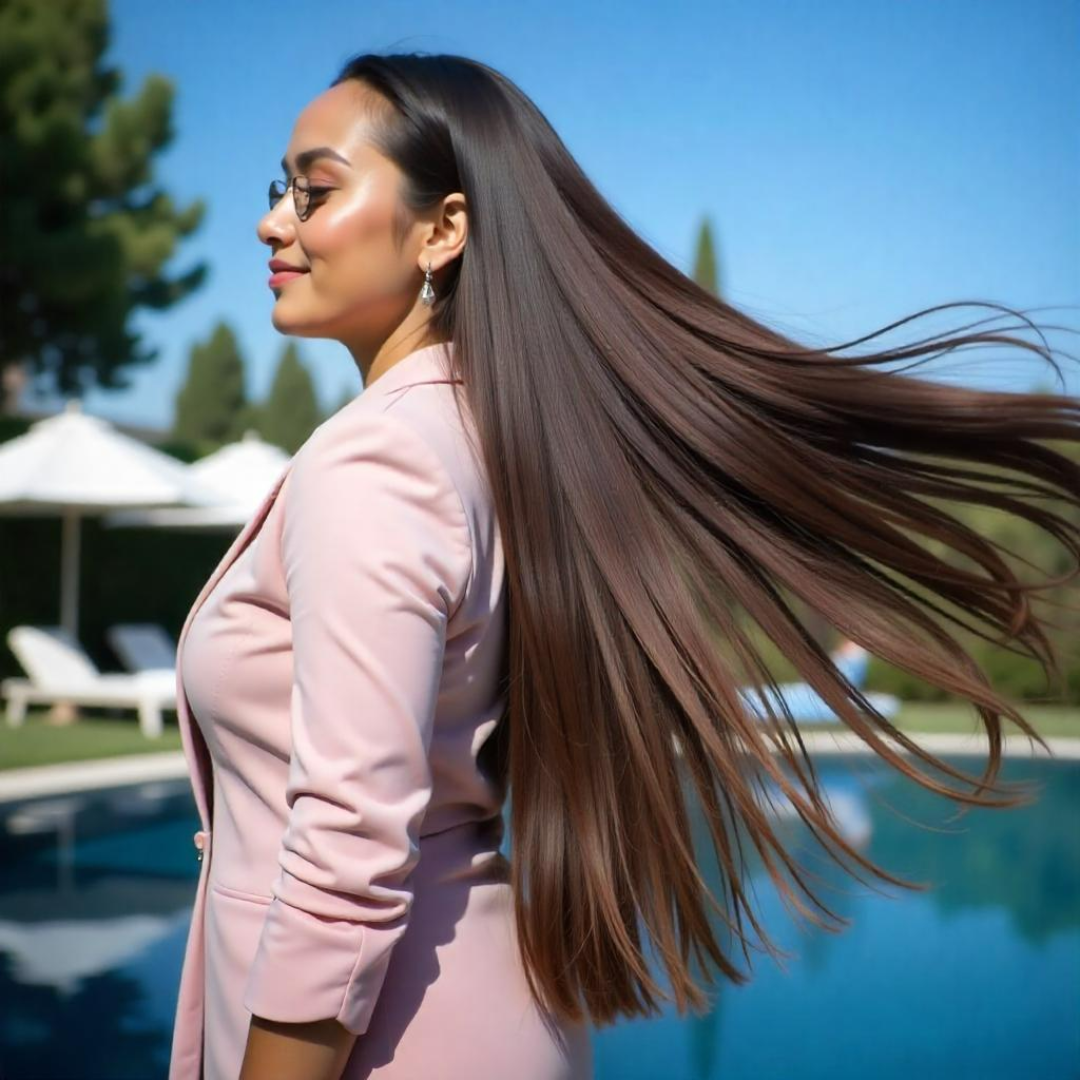 Whispering Winds: Brown Straight Genius Weft Hair Extensions