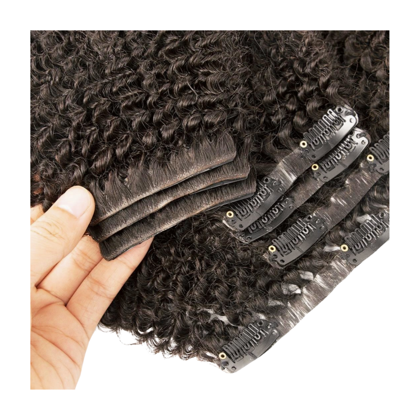 Afro Curly Seamless Clip in Hair Extensions