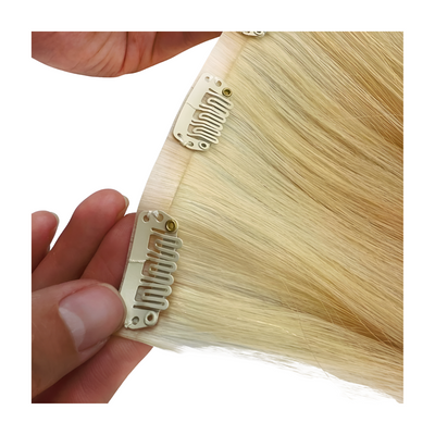Blonde Straight Seamless Clip In Hair Extensions