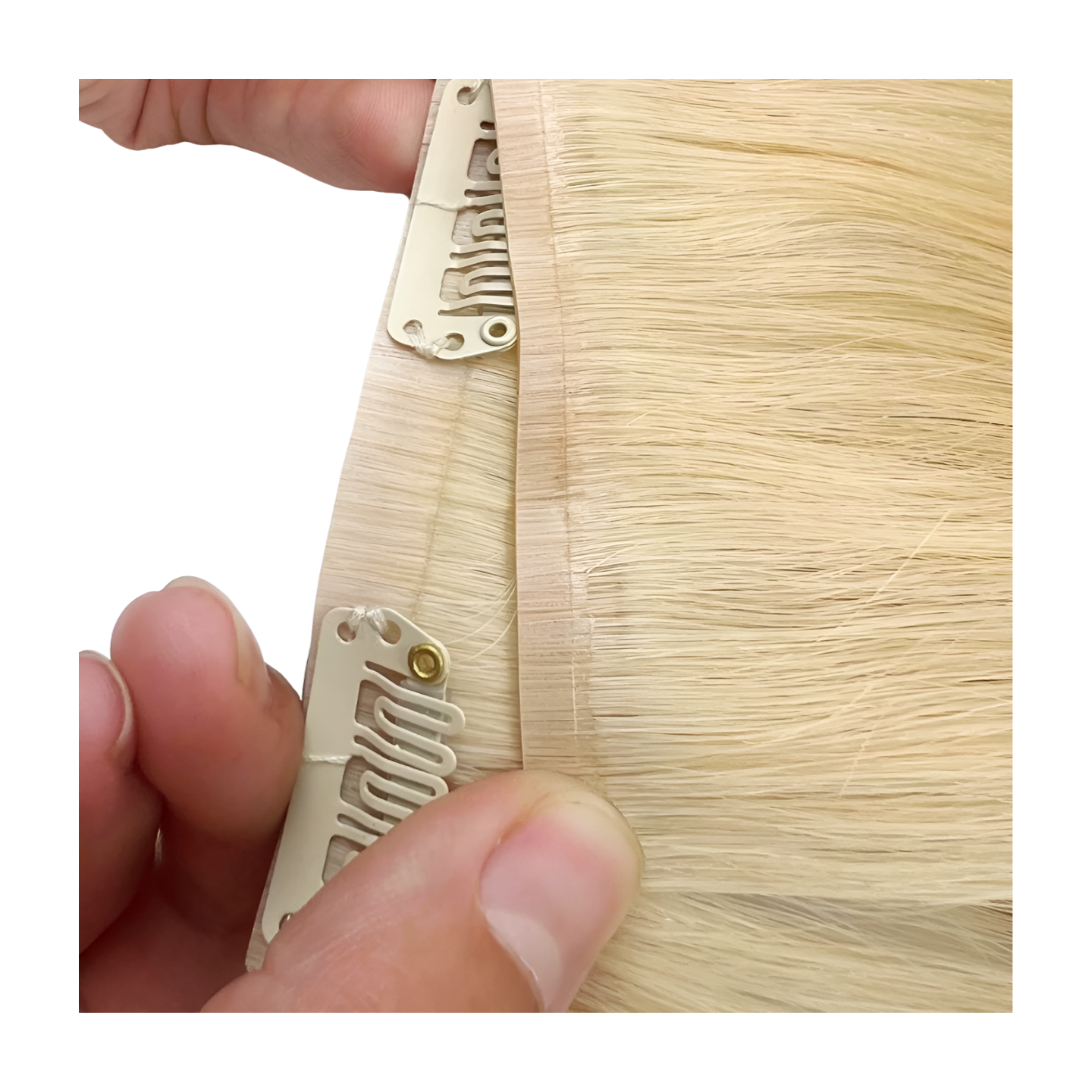 Blonde Straight Seamless Clip In Hair Extensions