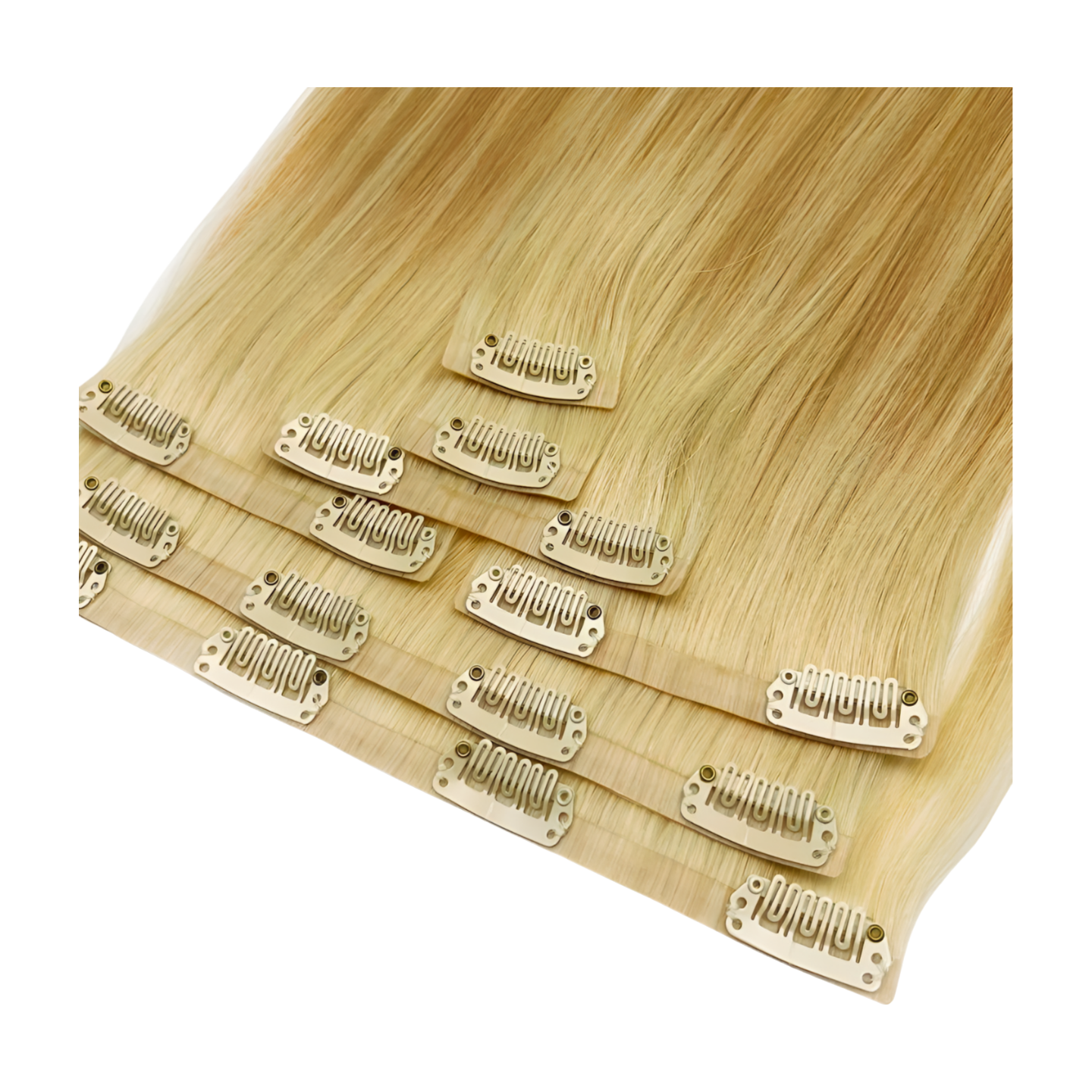Blonde Straight Seamless Clip In Hair Extensions
