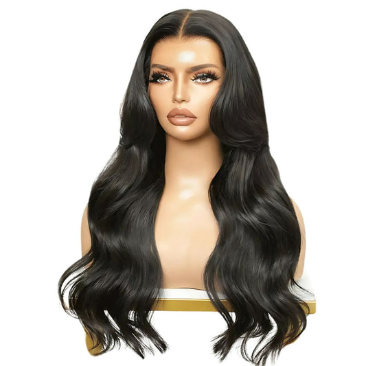 Midnight Waves: The Long Black Body Wave Lace Front Wig
