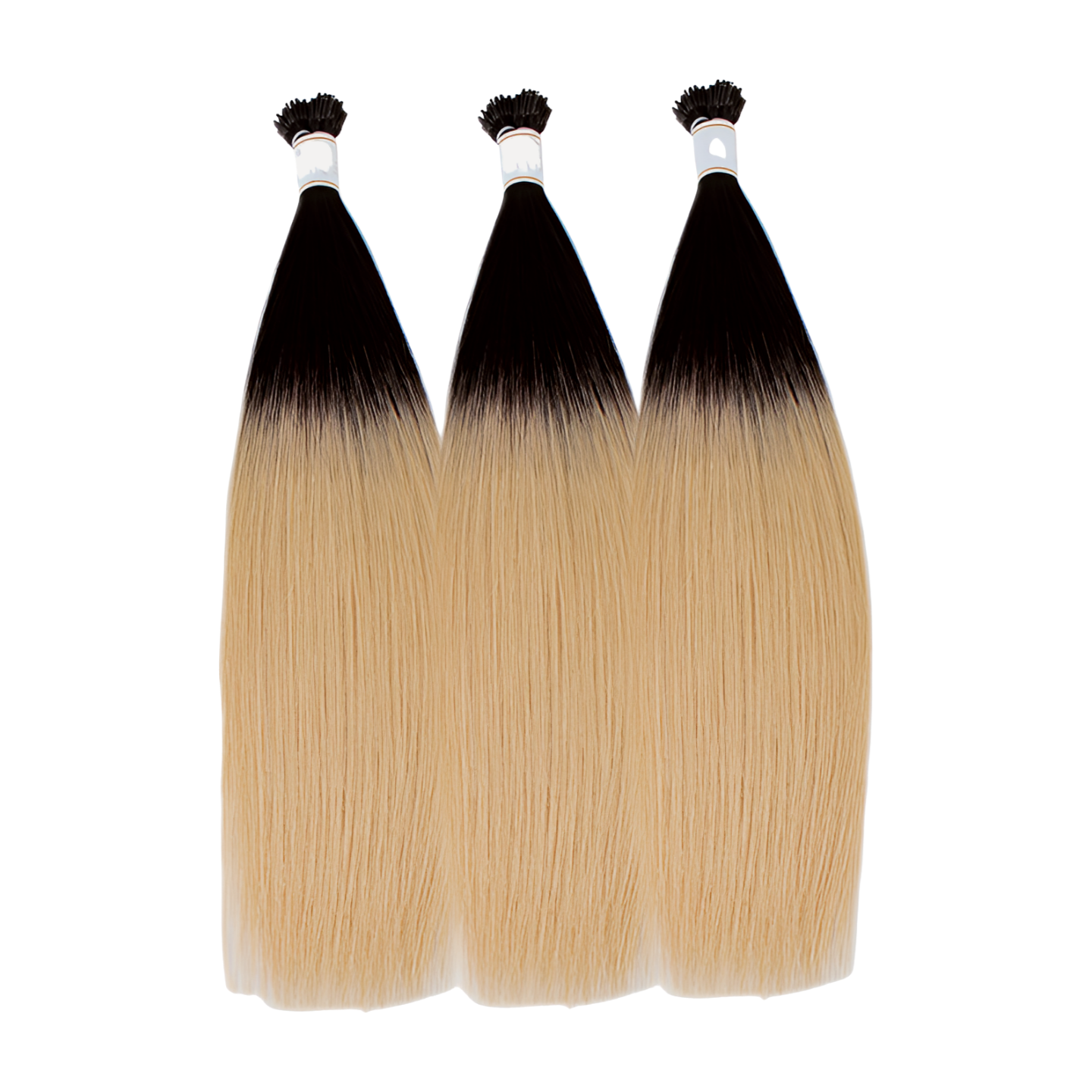 European Brown Roots and Blonde Ombre Straight I-Tips