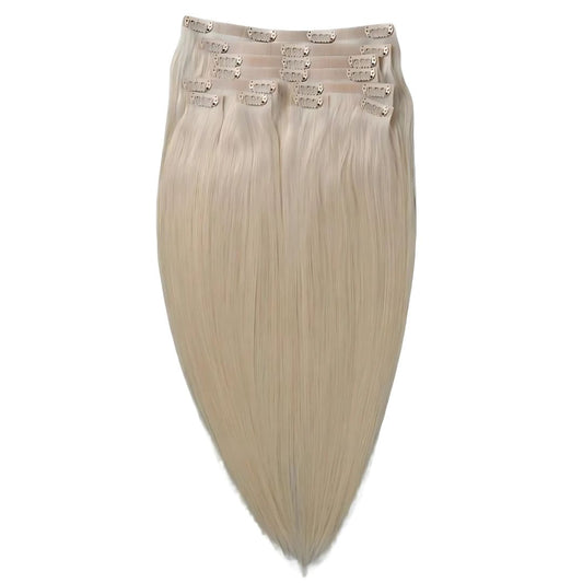 Blonde Straight Seamless Clip In Hair Extensions