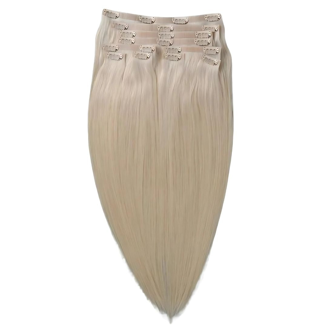 Blonde Straight Seamless Clip In Hair Extensions