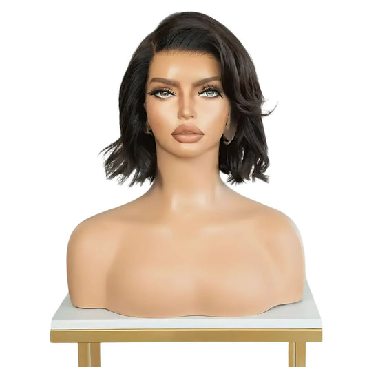 Edgy Elegance: The Short Black Front Lace Wig