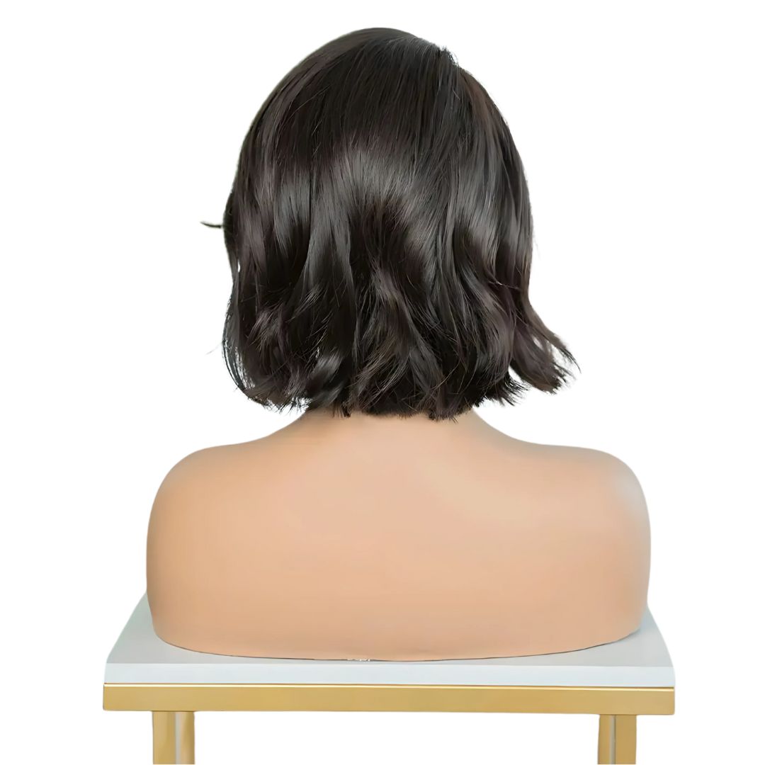 Edgy Elegance: The Short Black Front Lace Wig