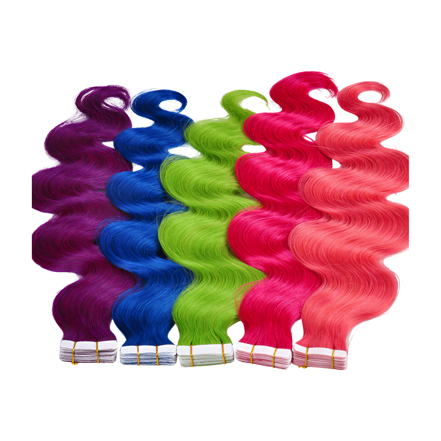 Siren's Song: Multicolored Hair Tape In Hair Extensions