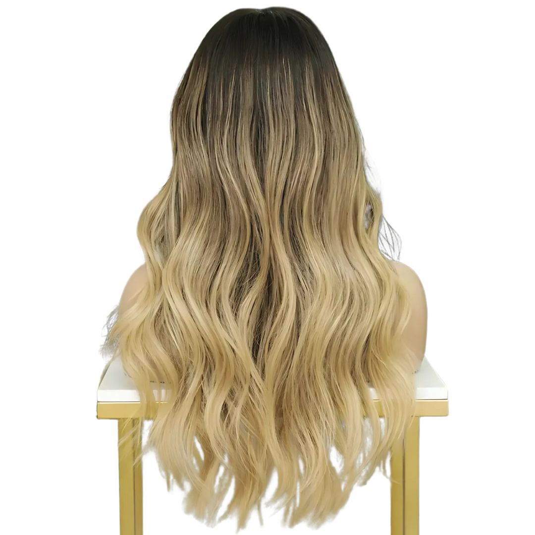 Euterpe's Harmony: The Long Blonde Ombre Lace Front Wig