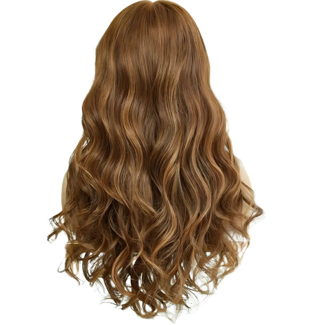 Calliope's Muse: The Long Light Brown and Blonde Highlighted Wavy Lace Front Wig